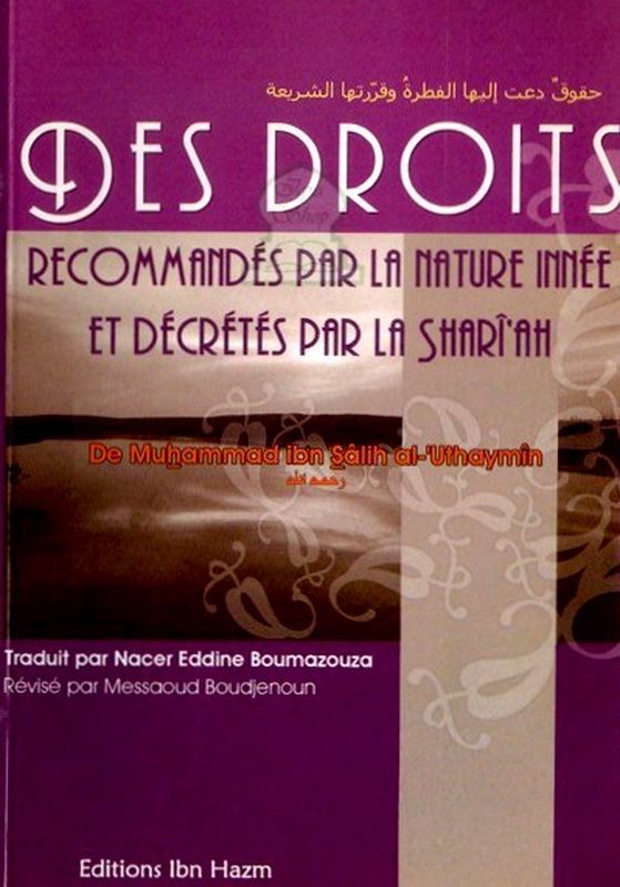 des droit recommandes par la nature immee et decretes par la shariah